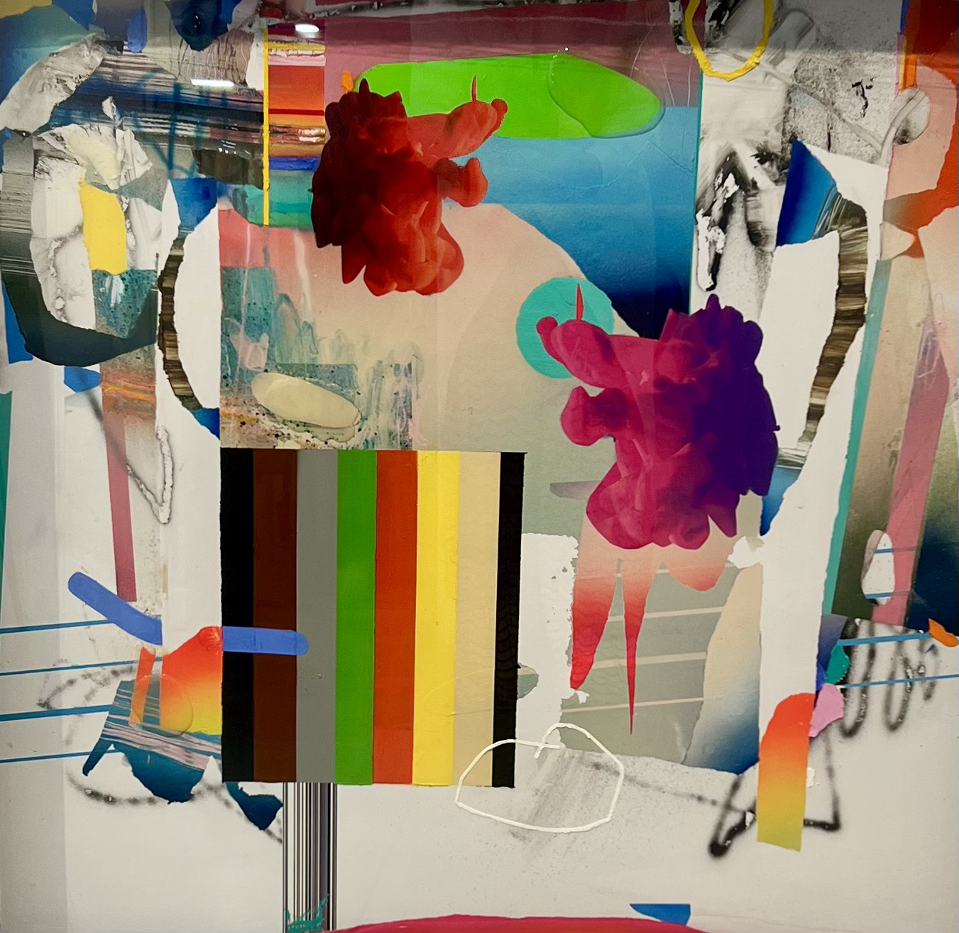 KIKE GARCINUÑO, Sin título, 75x75 cm, mixta sobre vinilo laminado